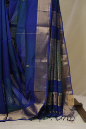 Blue Maheshwari Saree - SRBMS1113