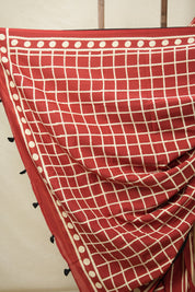 Maroon HBP Cotton Saree - SRMCS3060