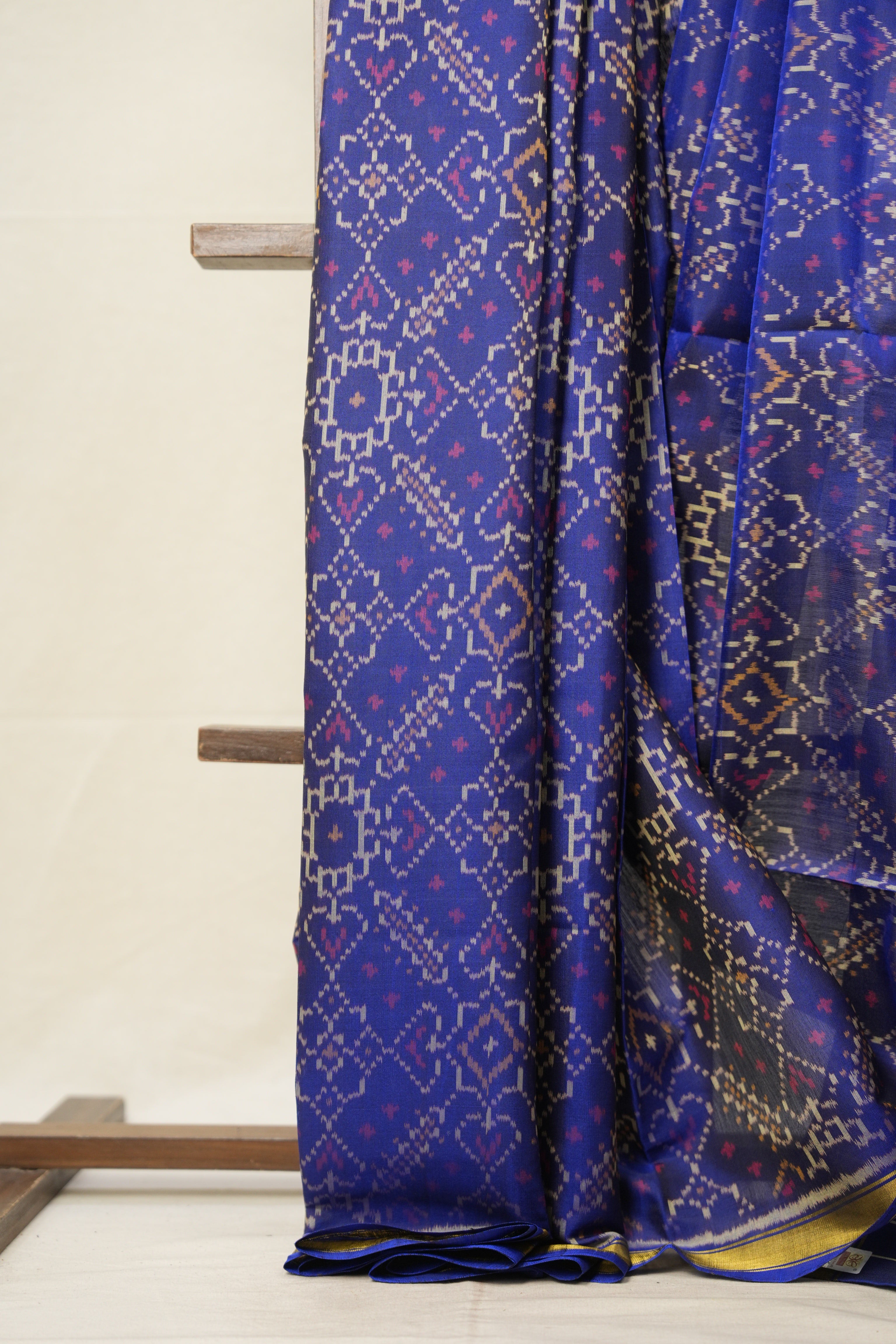 Deep Ink Blue Rajkot Patola Silk Saree - SRDIBRPSS502