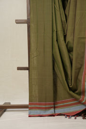 Two Tone Green Plain Cotton Ilkal Saree - SRTTGPCIS789
