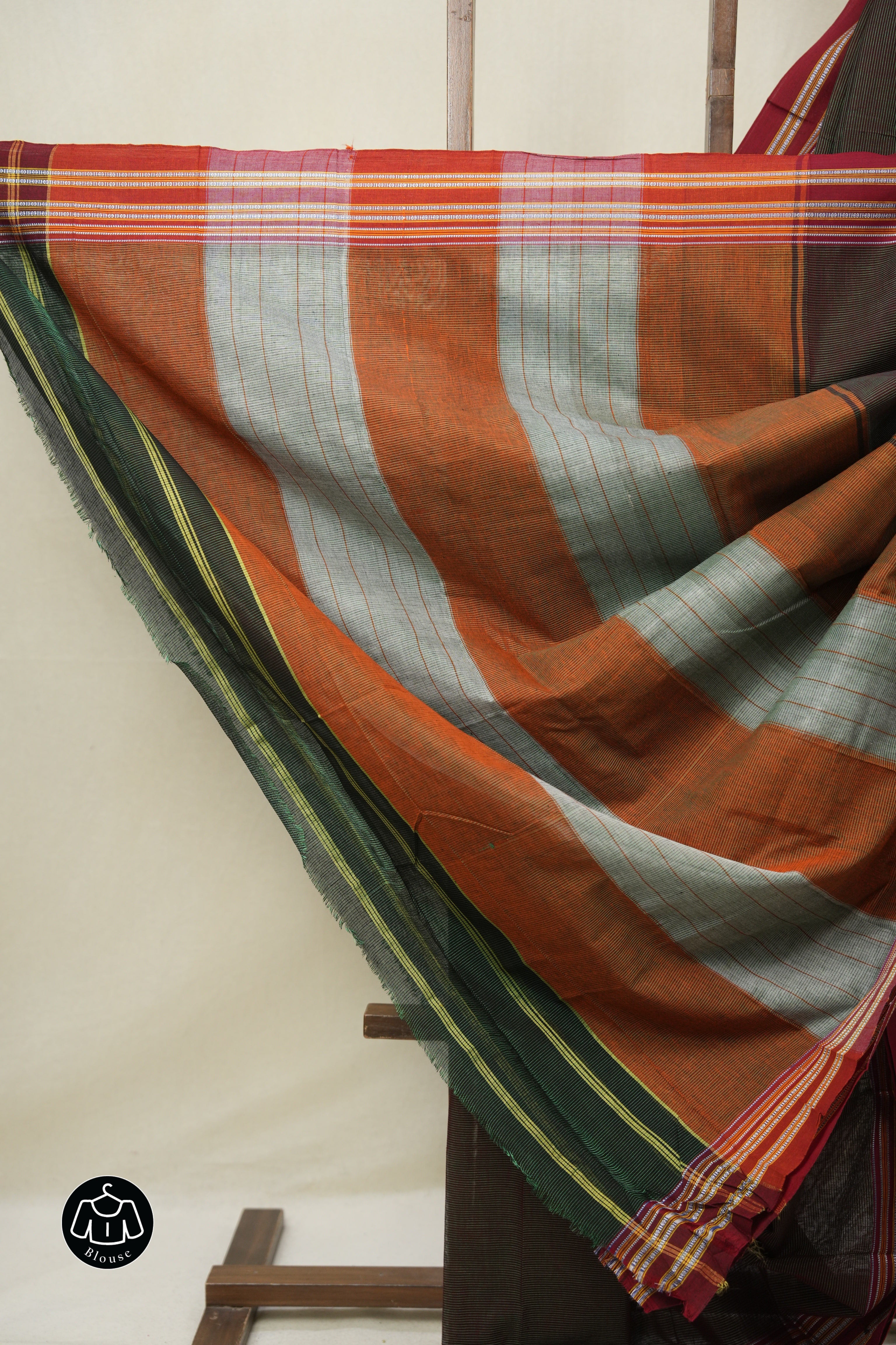 Two Tone Green Cotton Ilkal Saree - SRTTGCIS872
