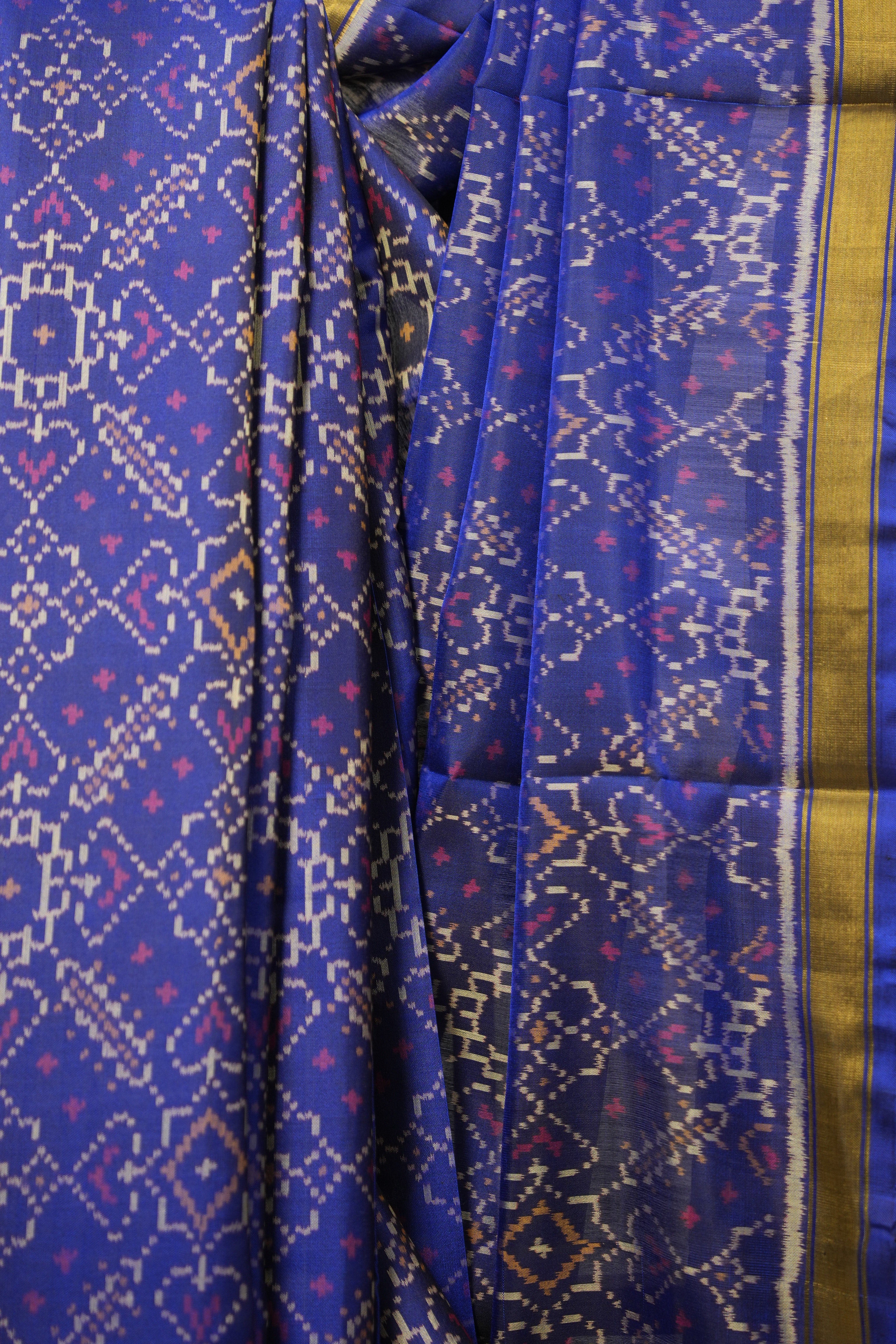 Deep Ink Blue Rajkot Patola Silk Saree - SRDIBRPSS502