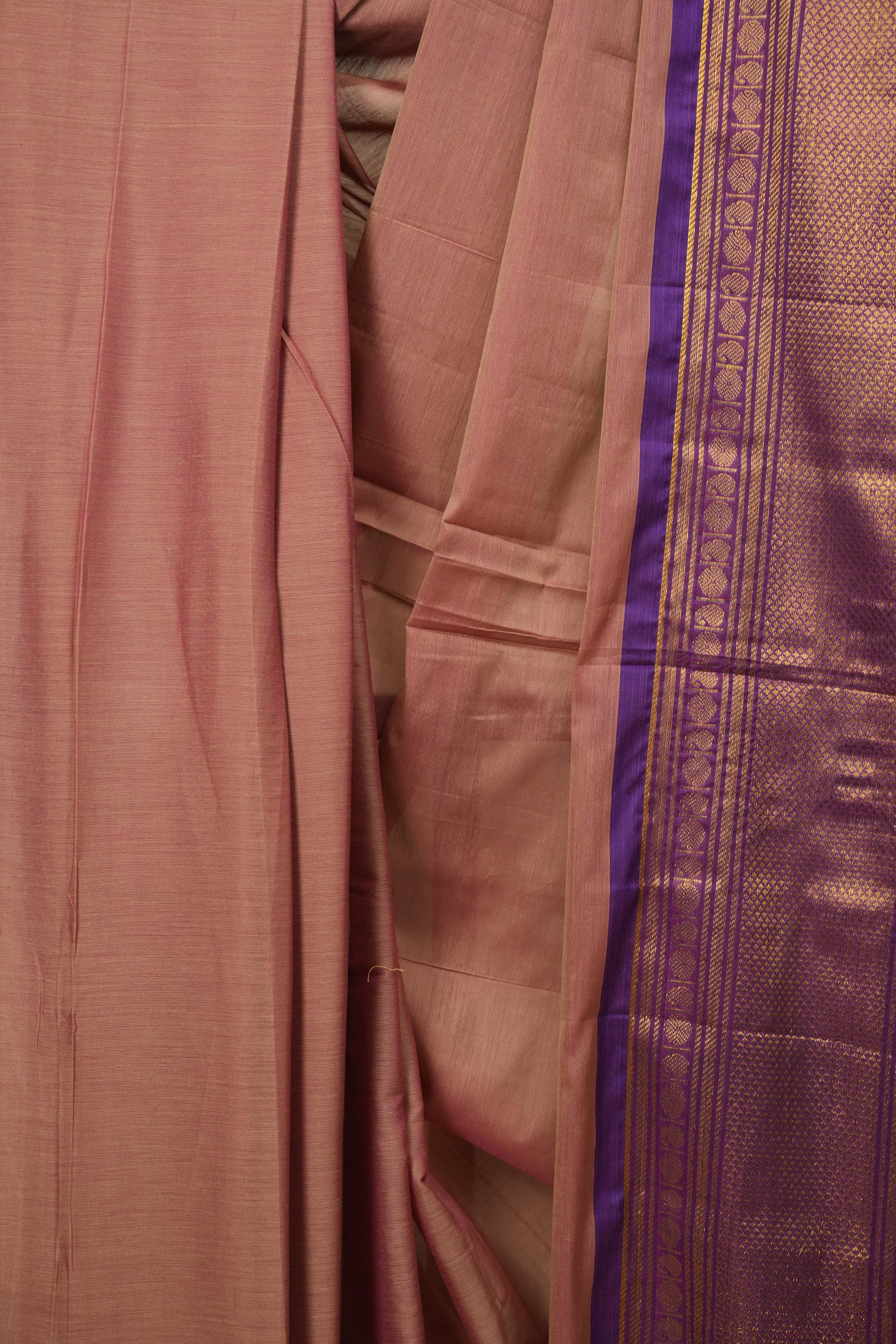 Dusty Pink Narayan Peth Cotton Saree - SRDPNPCS102