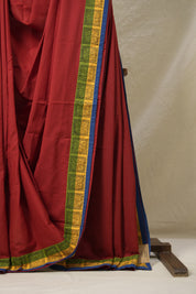 Maroon Cotton Patchwork Saree - SRMCPS277