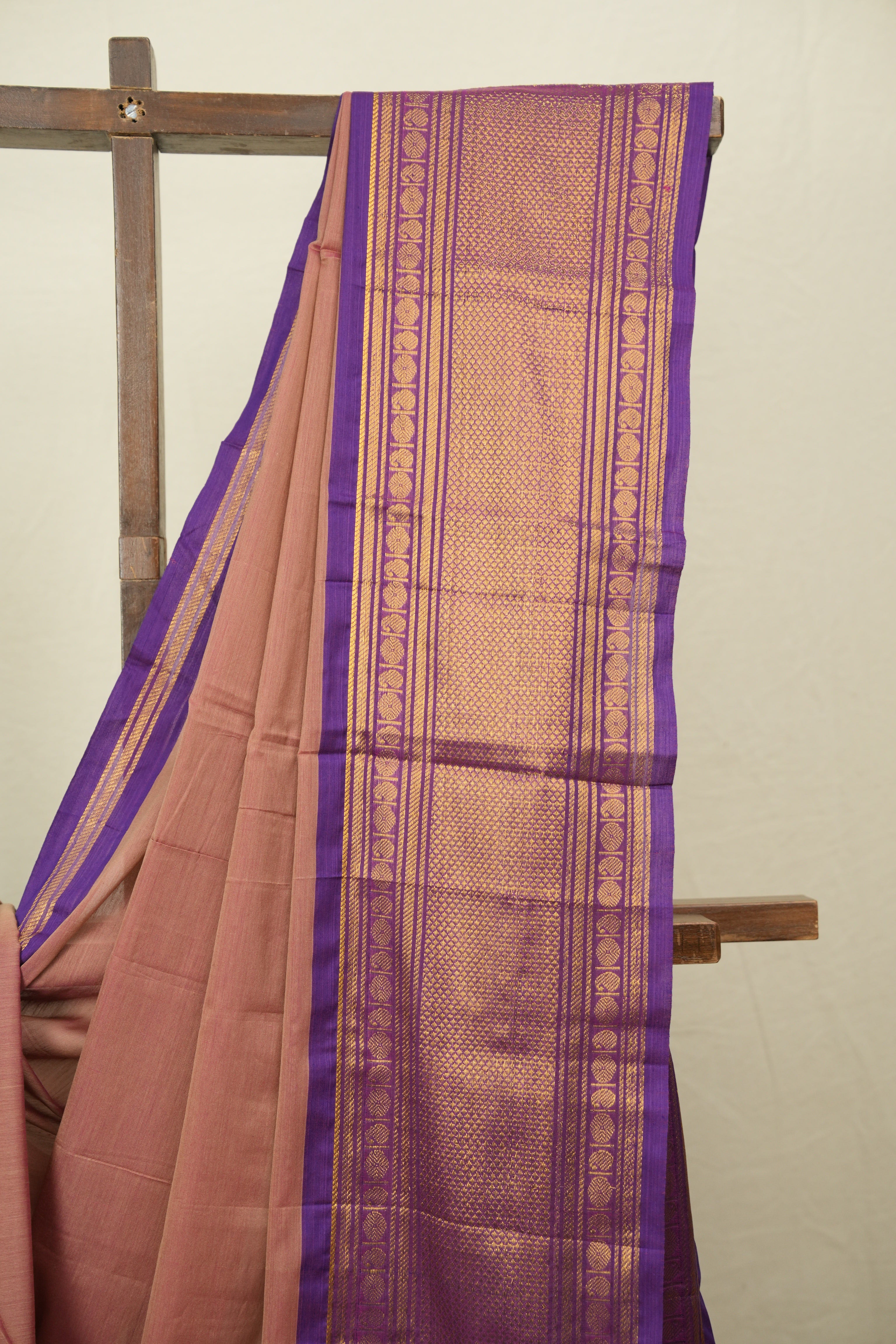 Dusty Pink Narayan Peth Cotton Saree - SRDPNPCS102