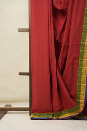 Maroon Cotton Patchwork Saree - SRMCPS277