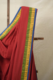 Maroon Cotton Patchwork Saree - SRMCPS277