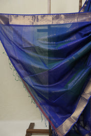 Blue Maheshwari Saree - SRBMS1113