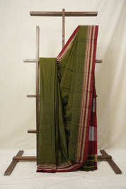 Mehendi Green Cotton Ilkal Saree - SRMGCIS871