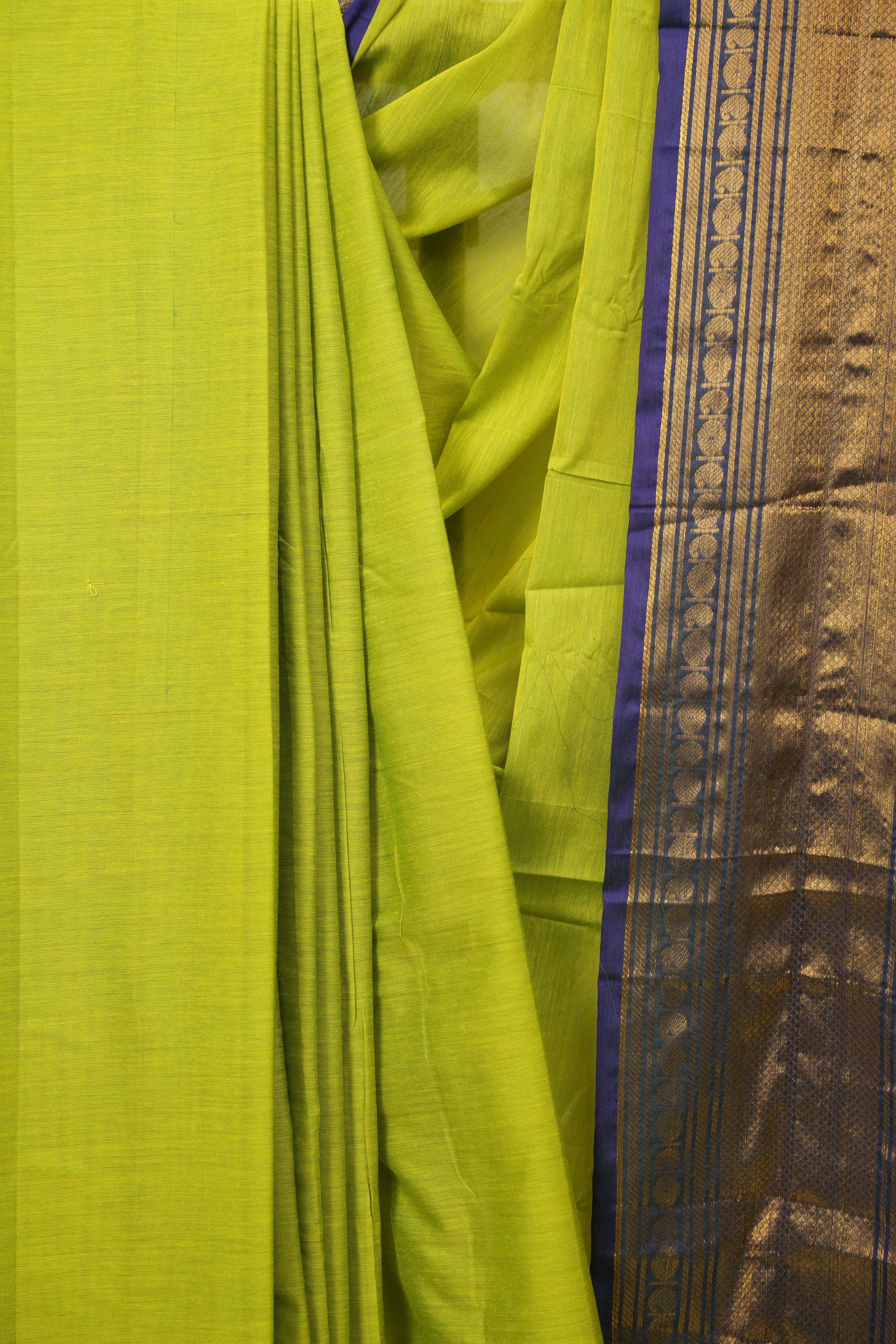 Parrot Green Narayan Peth Cotton Saree - SRPGNPCS104