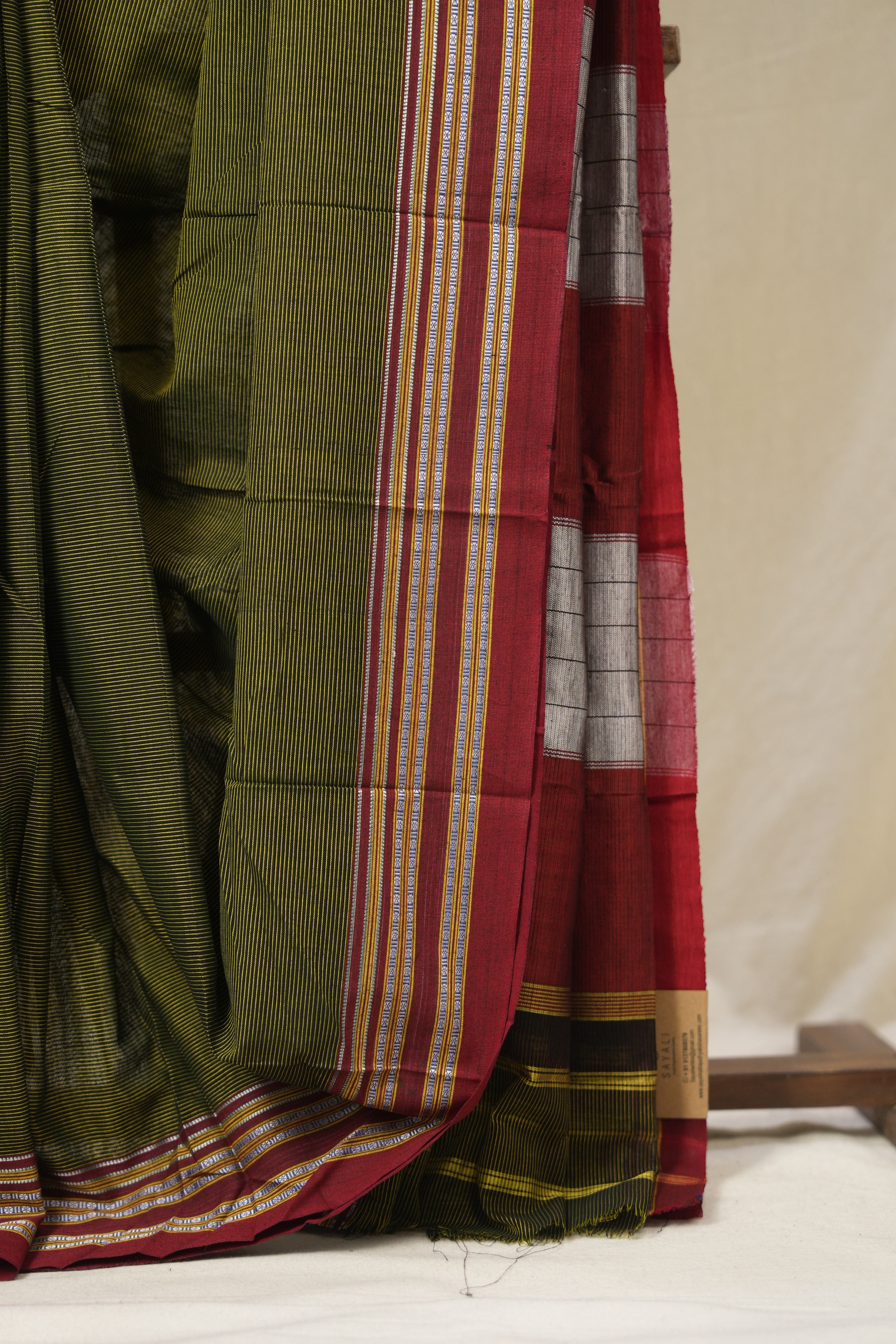 Mehendi Green Cotton Ilkal Saree - SRMGCIS871