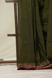 Mehendi Green Cotton Ilkal Saree - SRMGCIS871