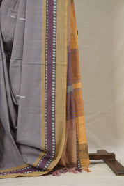 Two Tone Lavender Pink Plain Cotton Ilkal Saree - SRTTLPPCIS790