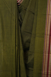 Mehendi Green Cotton Ilkal Saree - SRMGCIS871