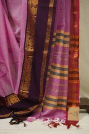 Pink Narayan Peth Cotton Saree - SRPNPCS103