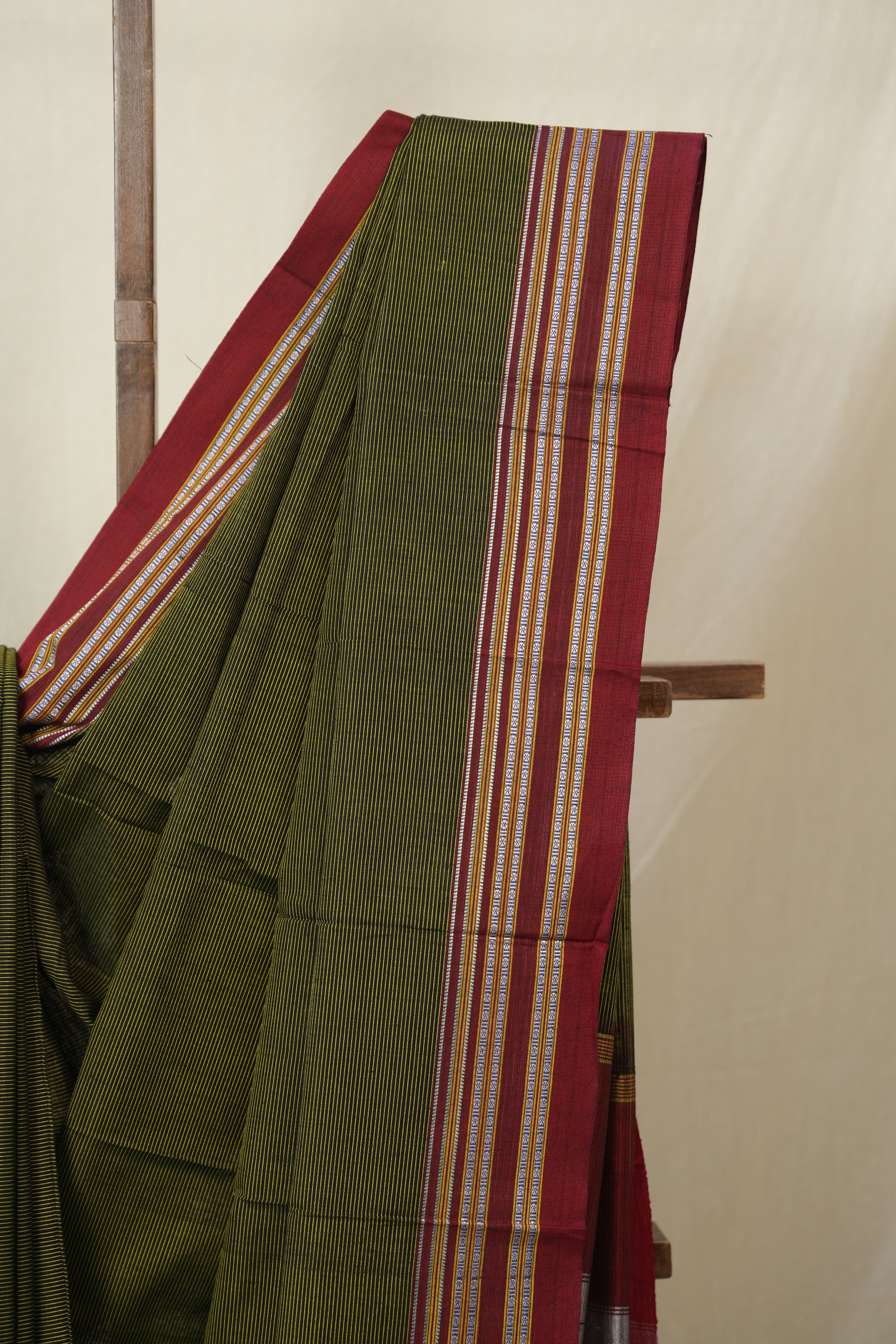 Mehendi Green Cotton Ilkal Saree - SRMGCIS871