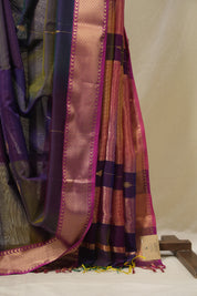 Purple Maheshwari Saree - SRPMS1114