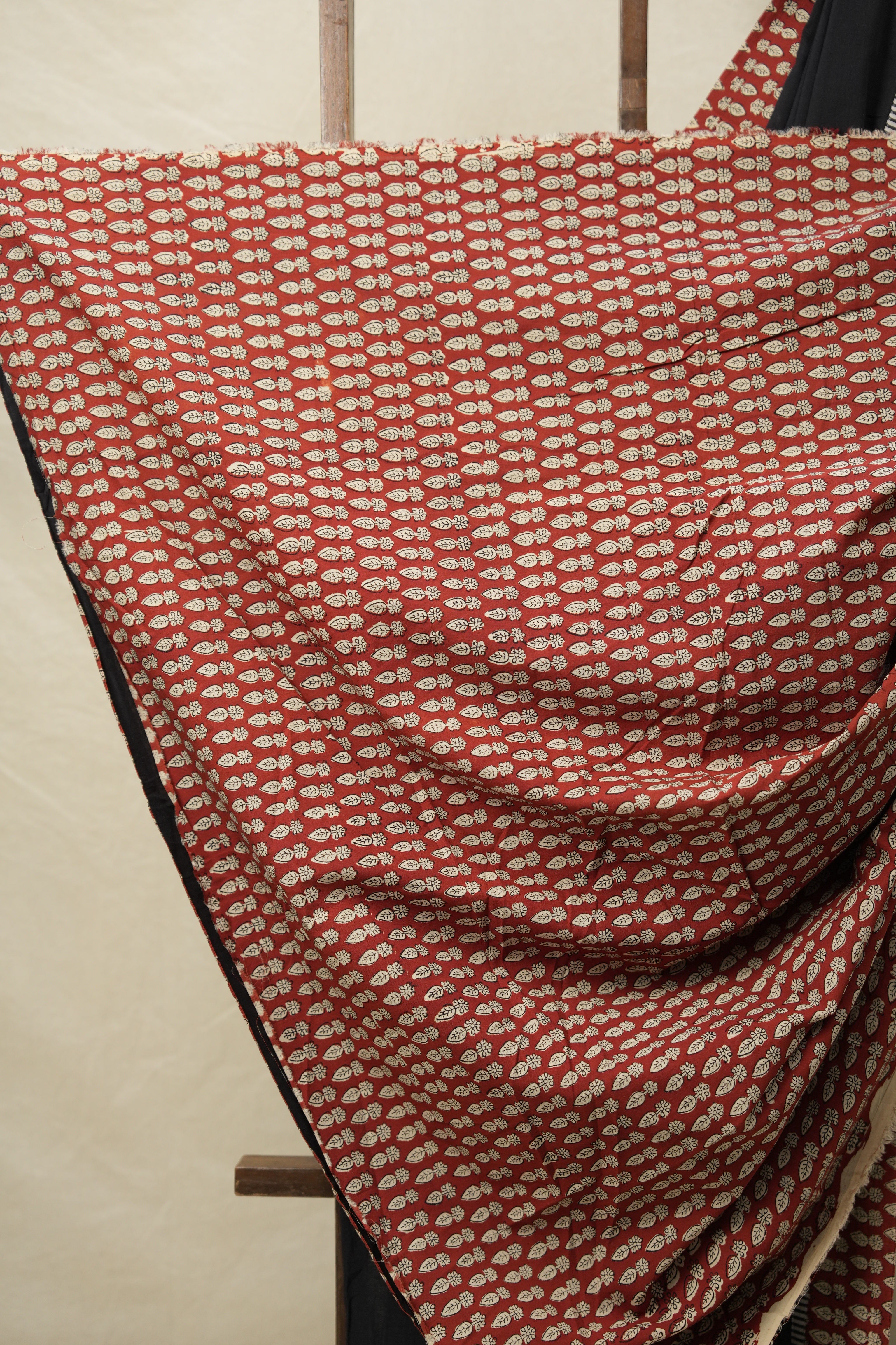 Black Cotton Patchwork Saree - SRBCPS276