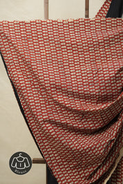 Black Cotton Patchwork Saree - SRBCPS276