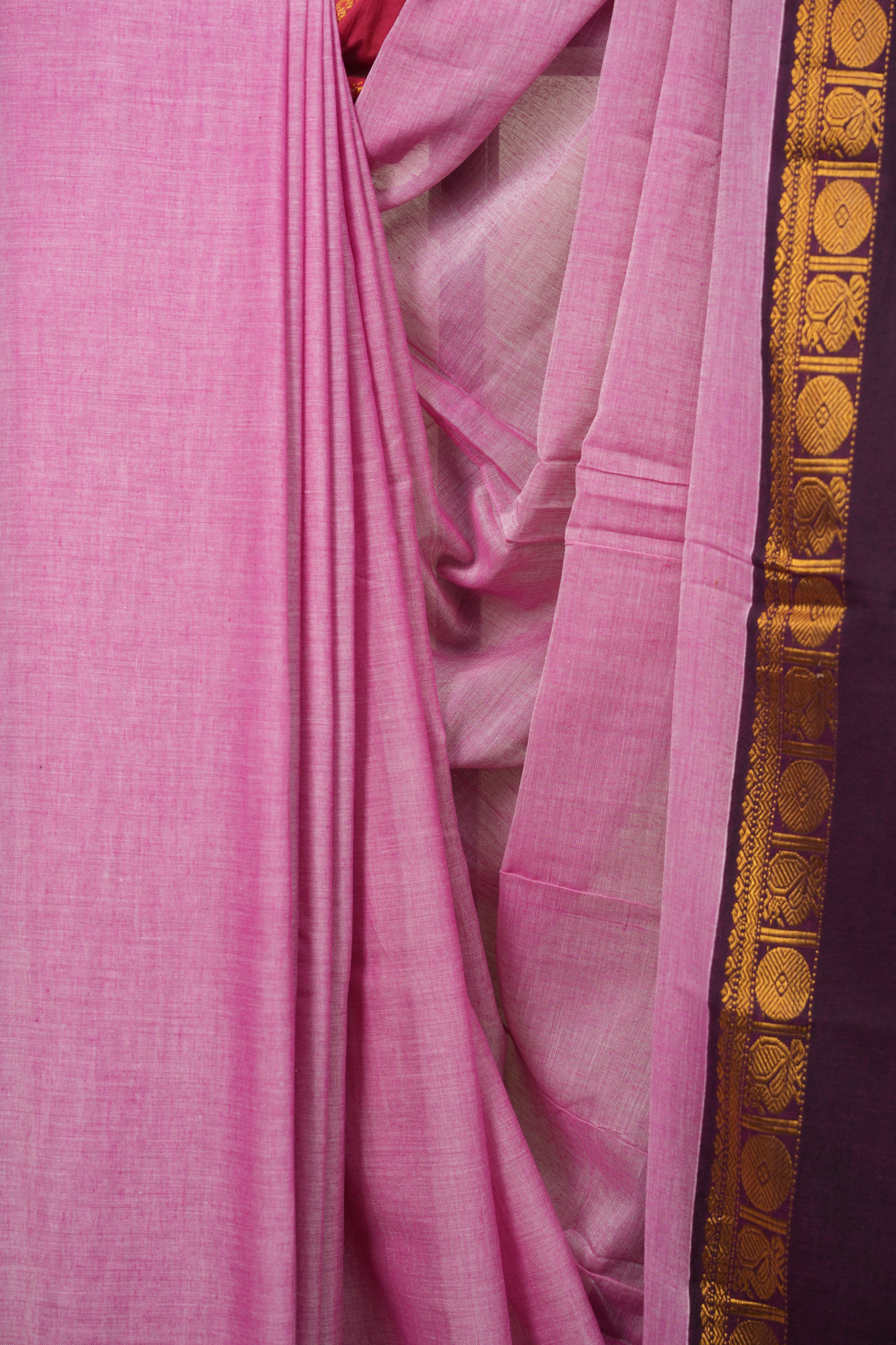 Pink Narayan Peth Cotton Saree - SRPNPCS103