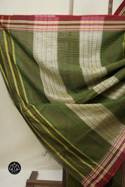 Mehendi Green Cotton Ilkal Saree - SRMGCIS871