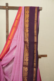 Pink Narayan Peth Cotton Saree - SRPNPCS103