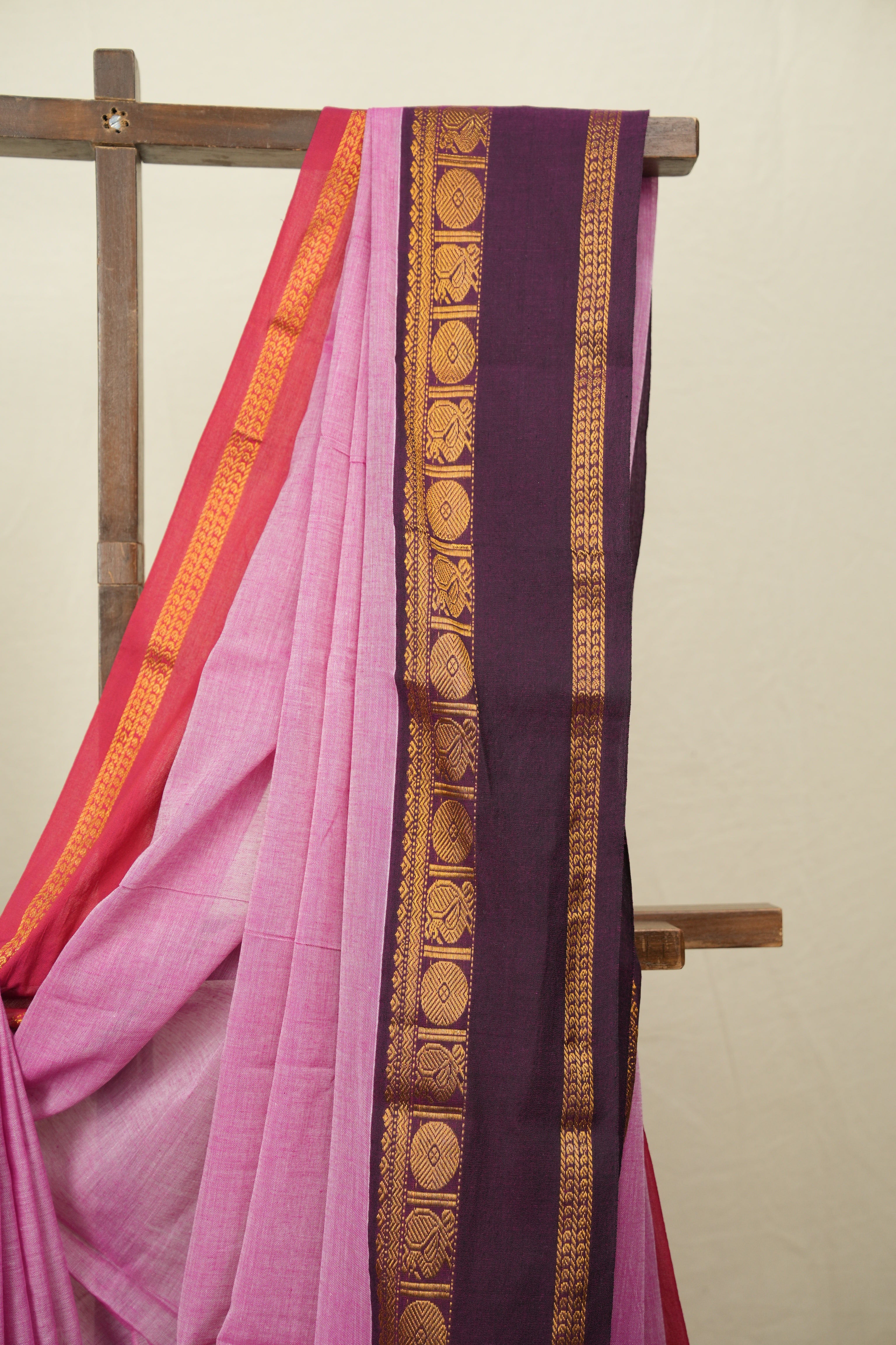 Pink Narayan Peth Cotton Saree - SRPNPCS103