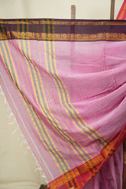 Pink Narayan Peth Cotton Saree - SRPNPCS103