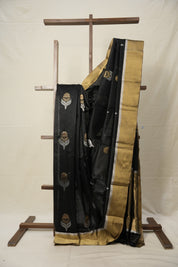 Black Pattu Chanderi Silk Saree - SRBPCSS450