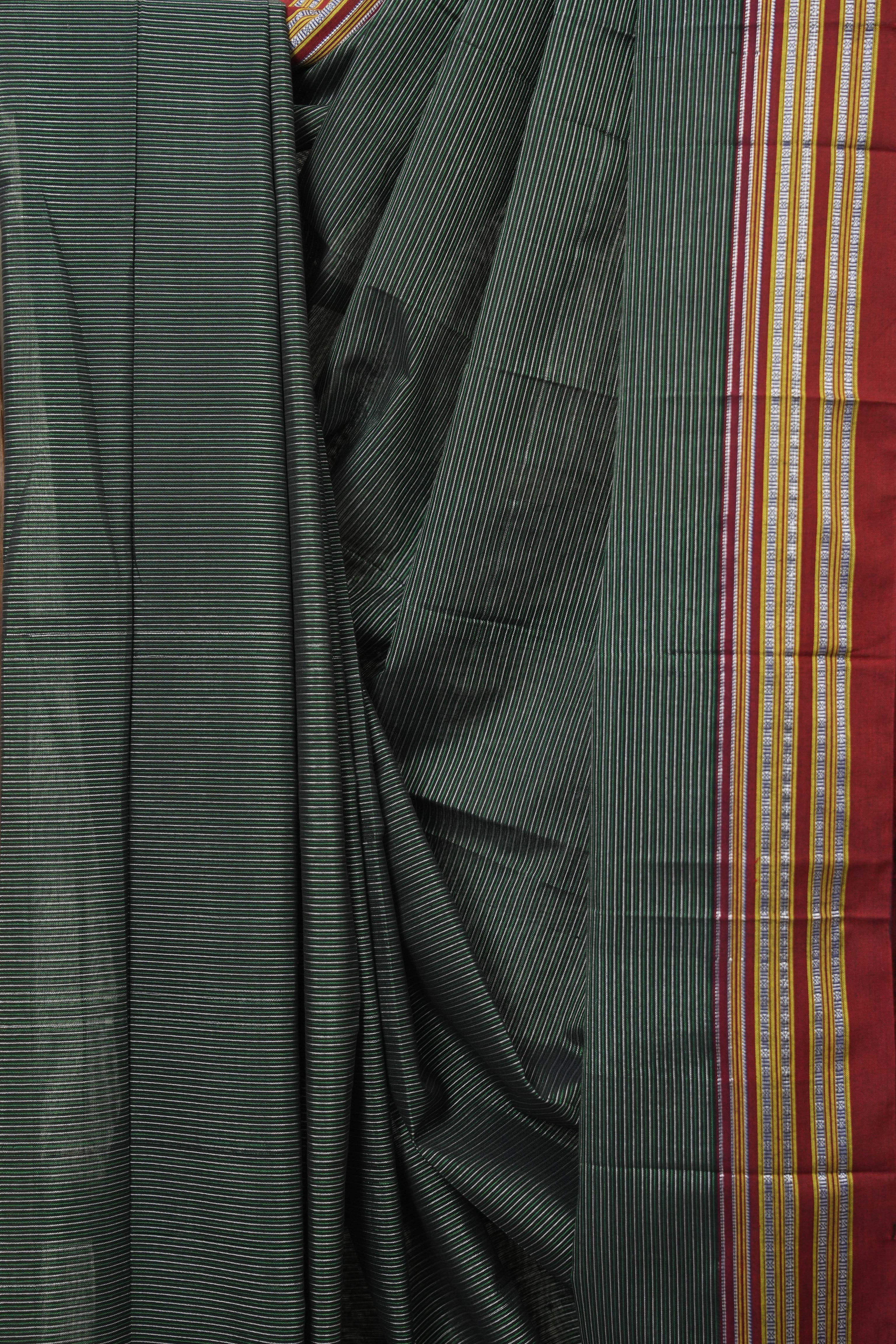 Green Cotton Ilkal Saree - SRGCIS875