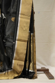 Black Pattu Chanderi Silk Saree - SRBPCSS450