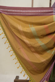 Two Tone Pista Plain Cotton Ilkal Saree - SRTTPPCIS791
