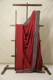Maroon Cotton Patchwork Saree - SRMCPS274