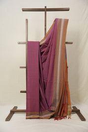 Magenta Plain Cotton Ilkal Saree - SRMPCIS792