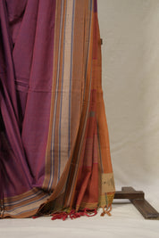 Magenta Plain Cotton Ilkal Saree - SRMPCIS792