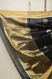 Black Pattu Chanderi Silk Saree - SRBPCSS450