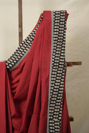 Maroon Cotton Patchwork Saree - SRMCPS274