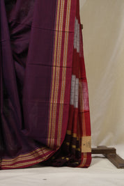 Purple Cotton Ilkal Saree - SRPCIS870