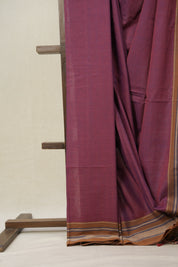 Magenta Plain Cotton Ilkal Saree - SRMPCIS792
