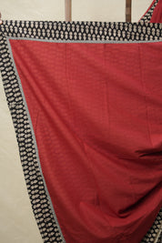 Maroon Cotton Patchwork Saree - SRMCPS274
