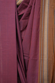 Magenta Plain Cotton Ilkal Saree - SRMPCIS792