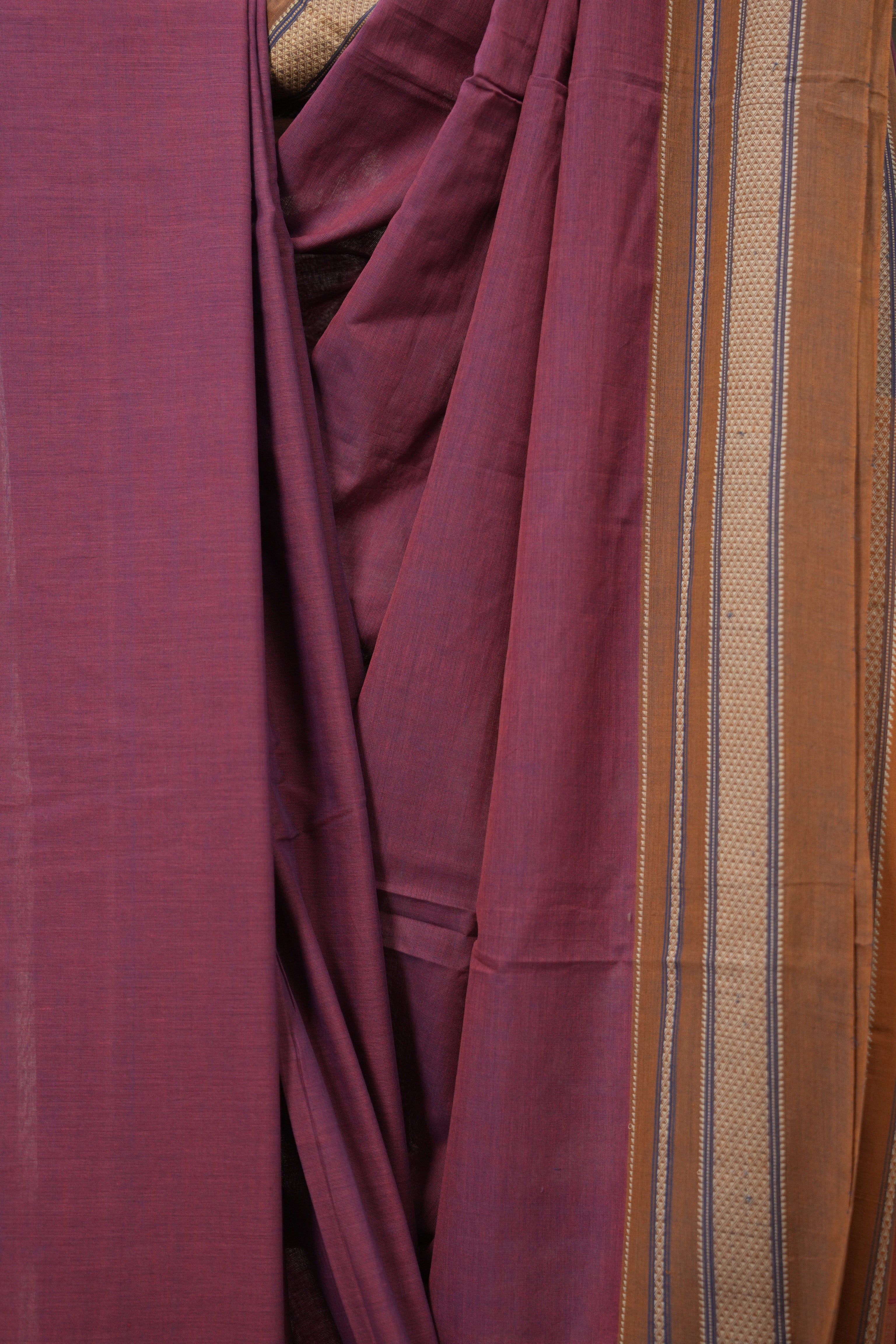 Magenta Plain Cotton Ilkal Saree - SRMPCIS792