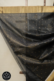 Black Pattu Chanderi Silk Saree - SRBPCSS450
