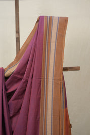Magenta Plain Cotton Ilkal Saree - SRMPCIS792