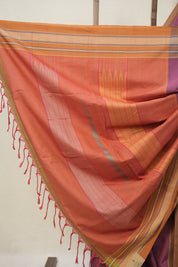 Magenta Plain Cotton Ilkal Saree - SRMPCIS792