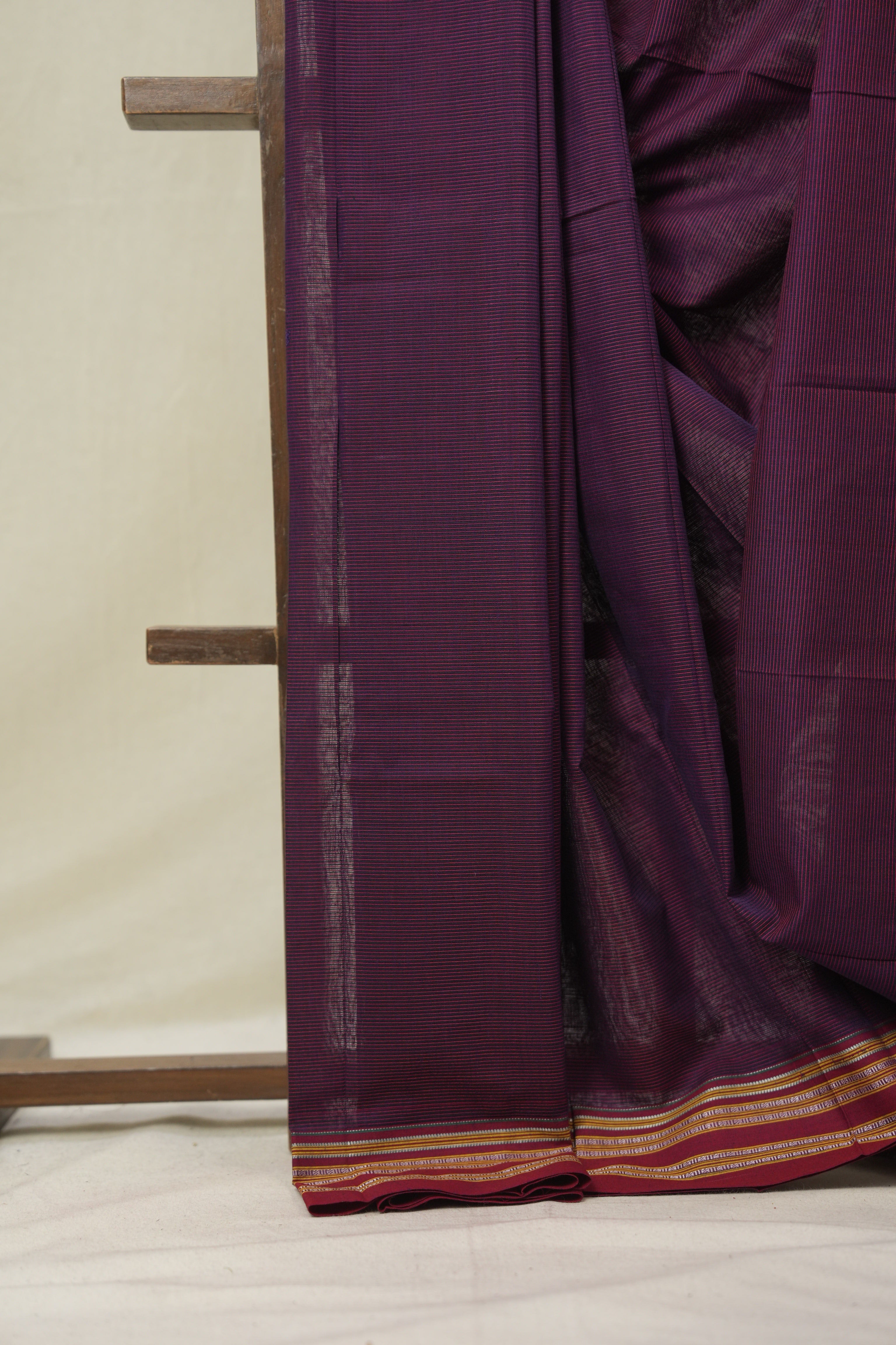 Purple Cotton Ilkal Saree - SRPCIS870