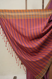 Magenta Plain Cotton Ilkal Saree - SRMPCIS792