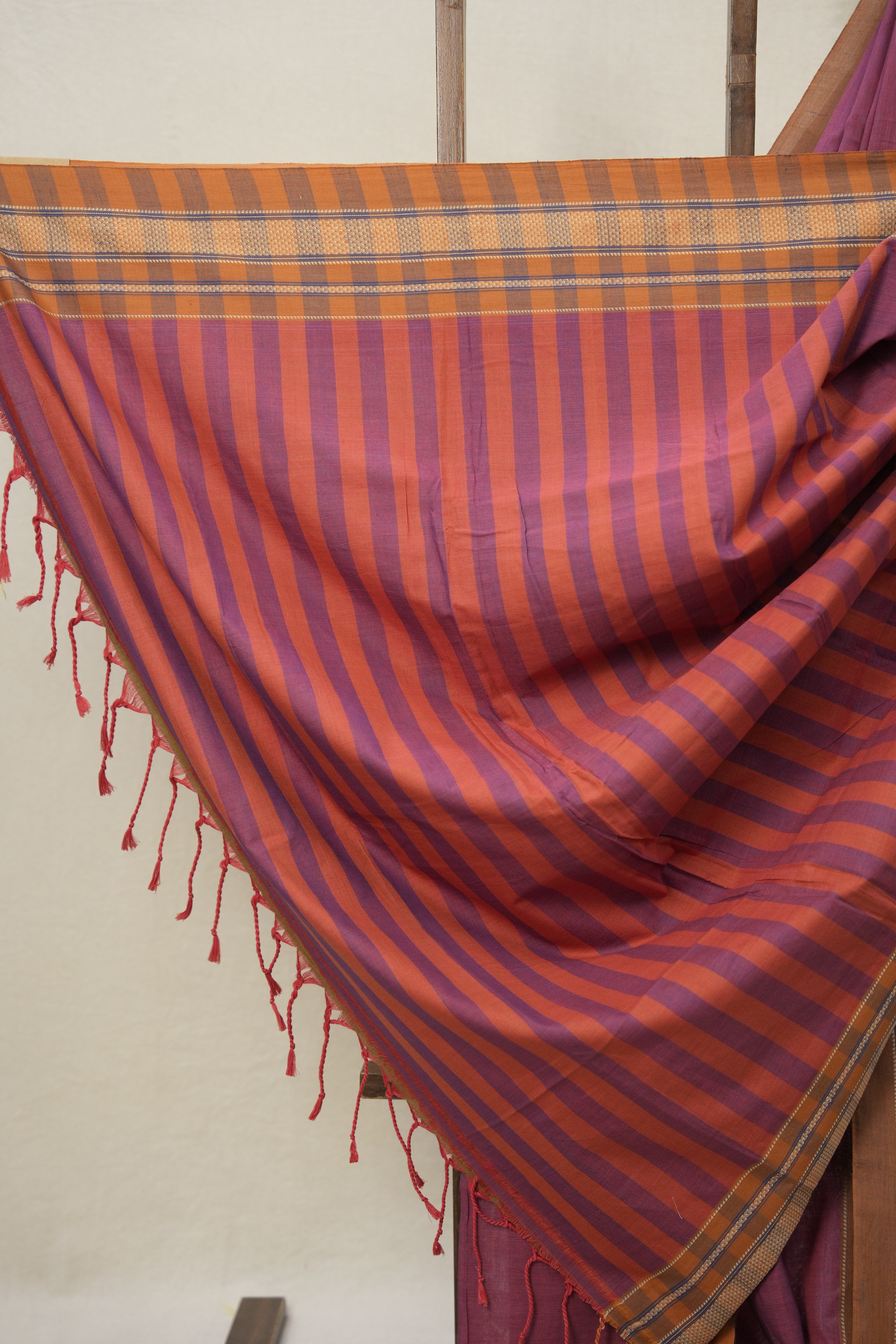 Magenta Plain Cotton Ilkal Saree - SRMPCIS792