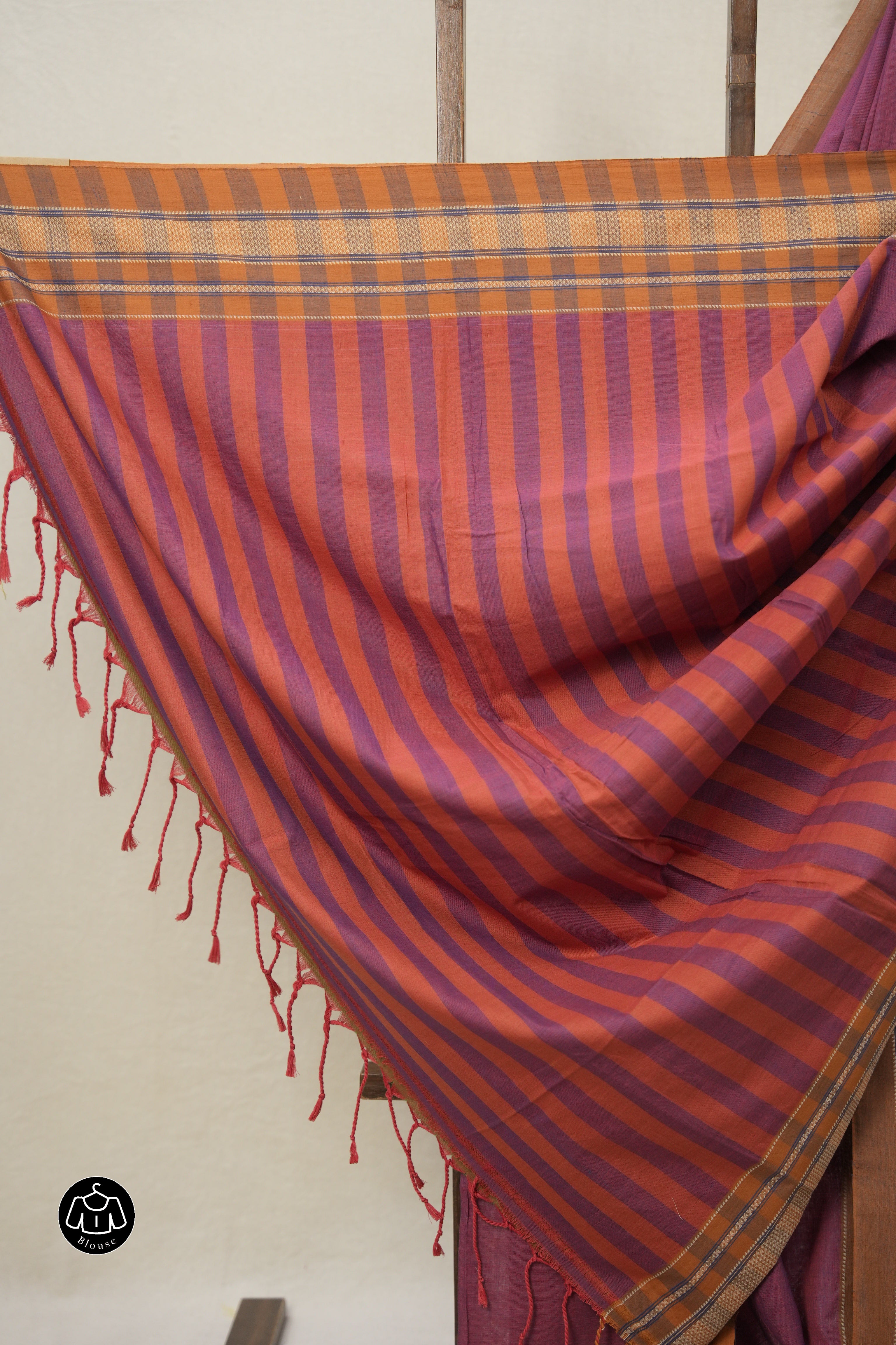 Magenta Plain Cotton Ilkal Saree - SRMPCIS792