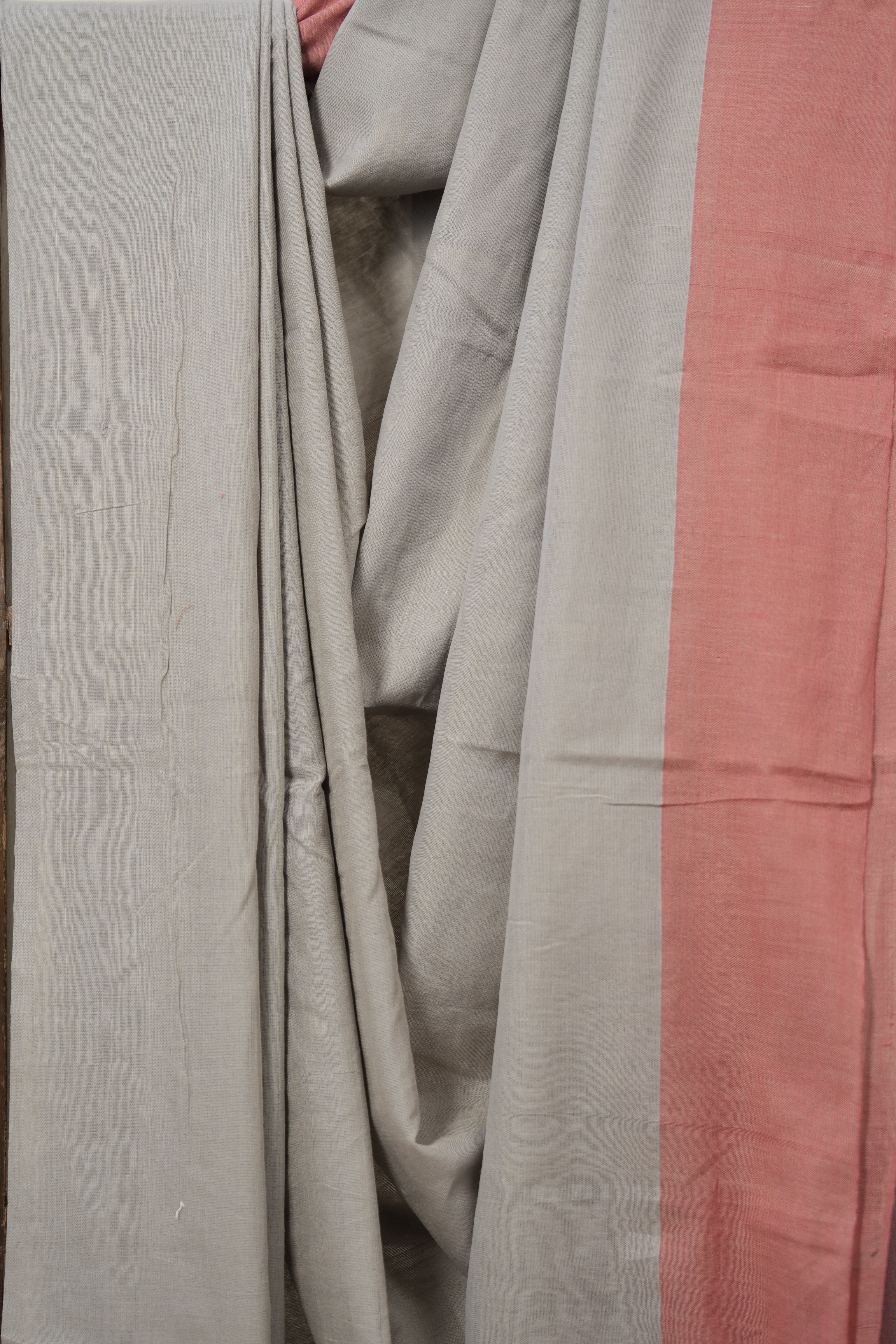 Light Grey Plain Cotton Ilkal Saree - SRLGPCIS793